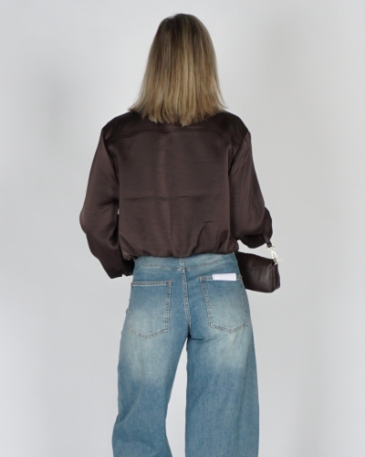 Neo Noir JACKET DENIELLE SATIJN Donkerbruin