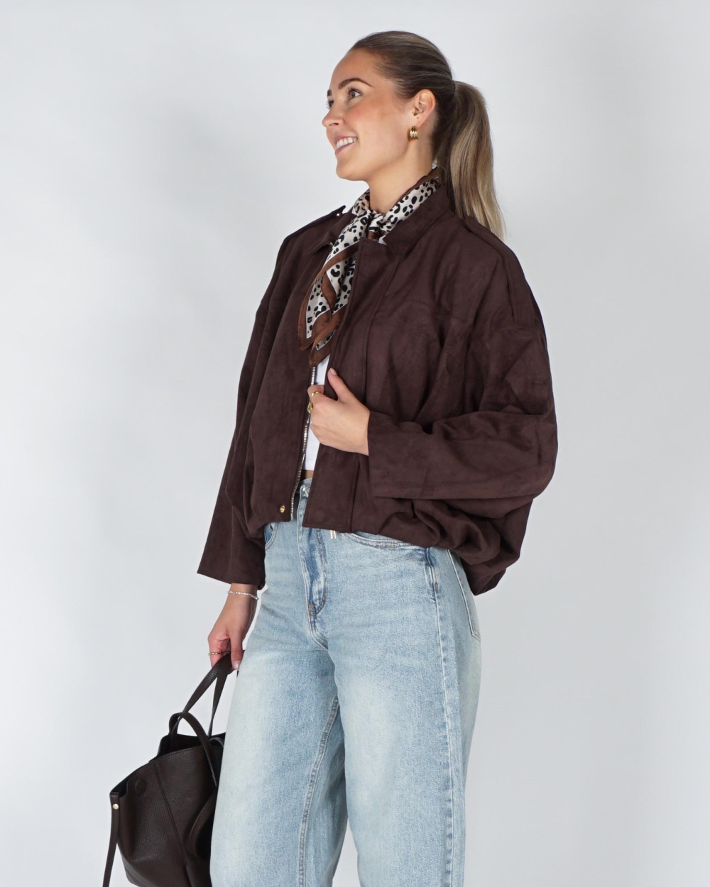 Gossip SUEDE BALLON JASJE Donkerbruin