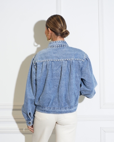 OVERSIZED DENIM JACKET BLAUW