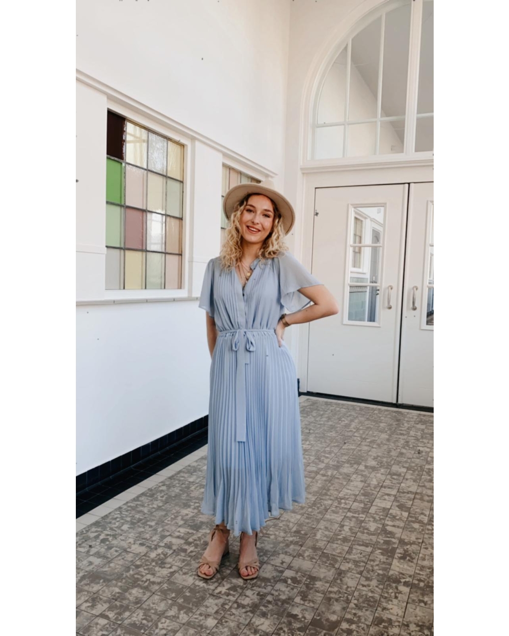 AIDA MIDI DRESS BLAUW