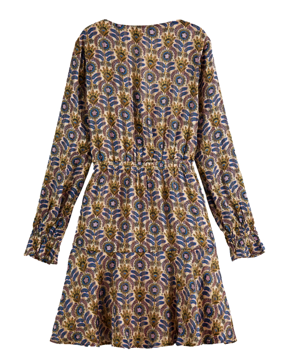 PRINTED LONG-SLEEVED MINI-DRESS