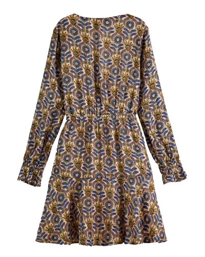 PRINTED LONG-SLEEVED MINI-DRESS