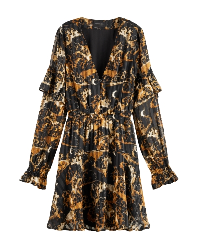 Scotch & Soda PRINTED LONG-SLEEVED MINI-DRESS