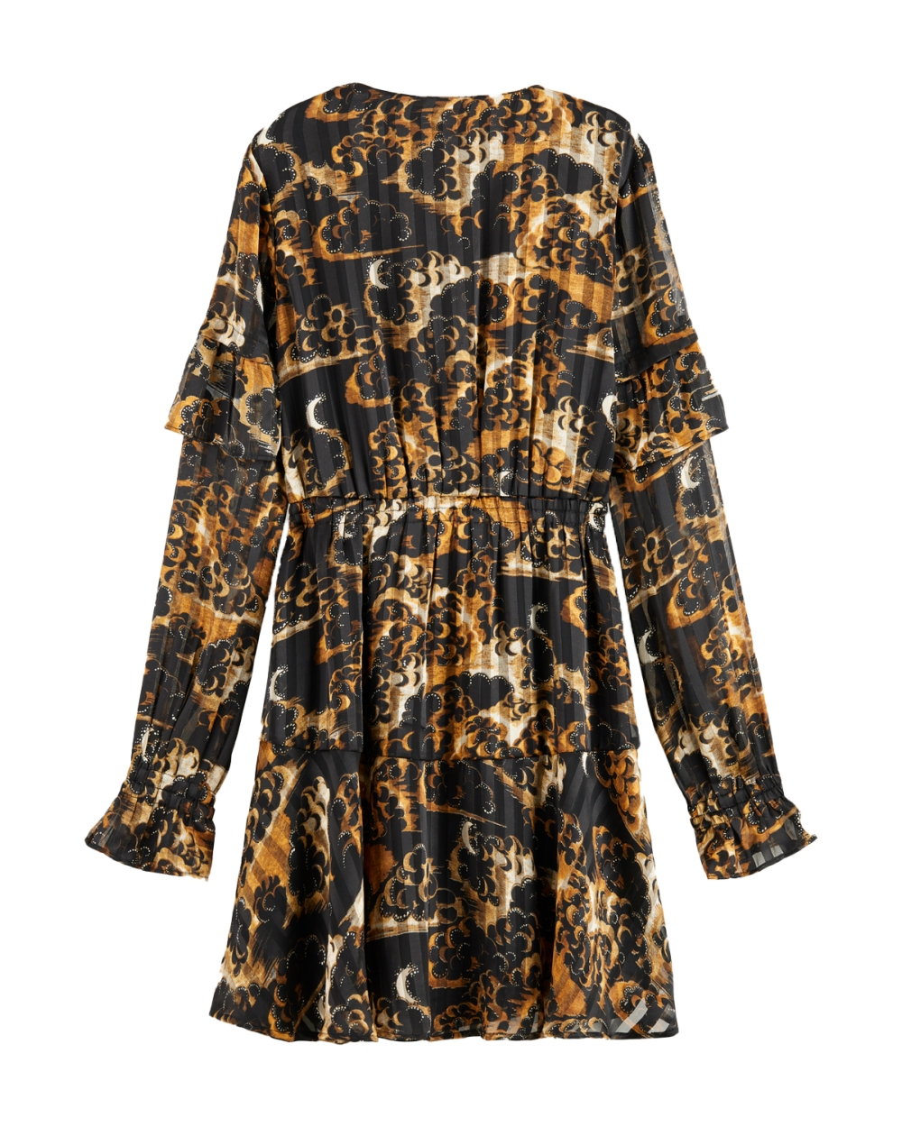 PRINTED LONG-SLEEVED MINI-DRESS
