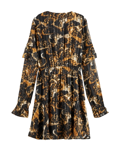 PRINTED LONG-SLEEVED MINI-DRESS