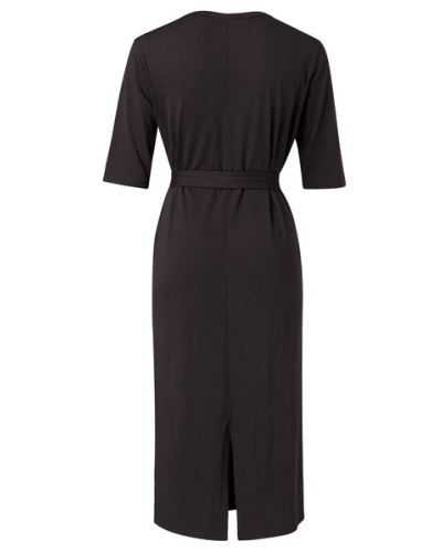 JERSEY BELTED DRESS WITH POCKETS