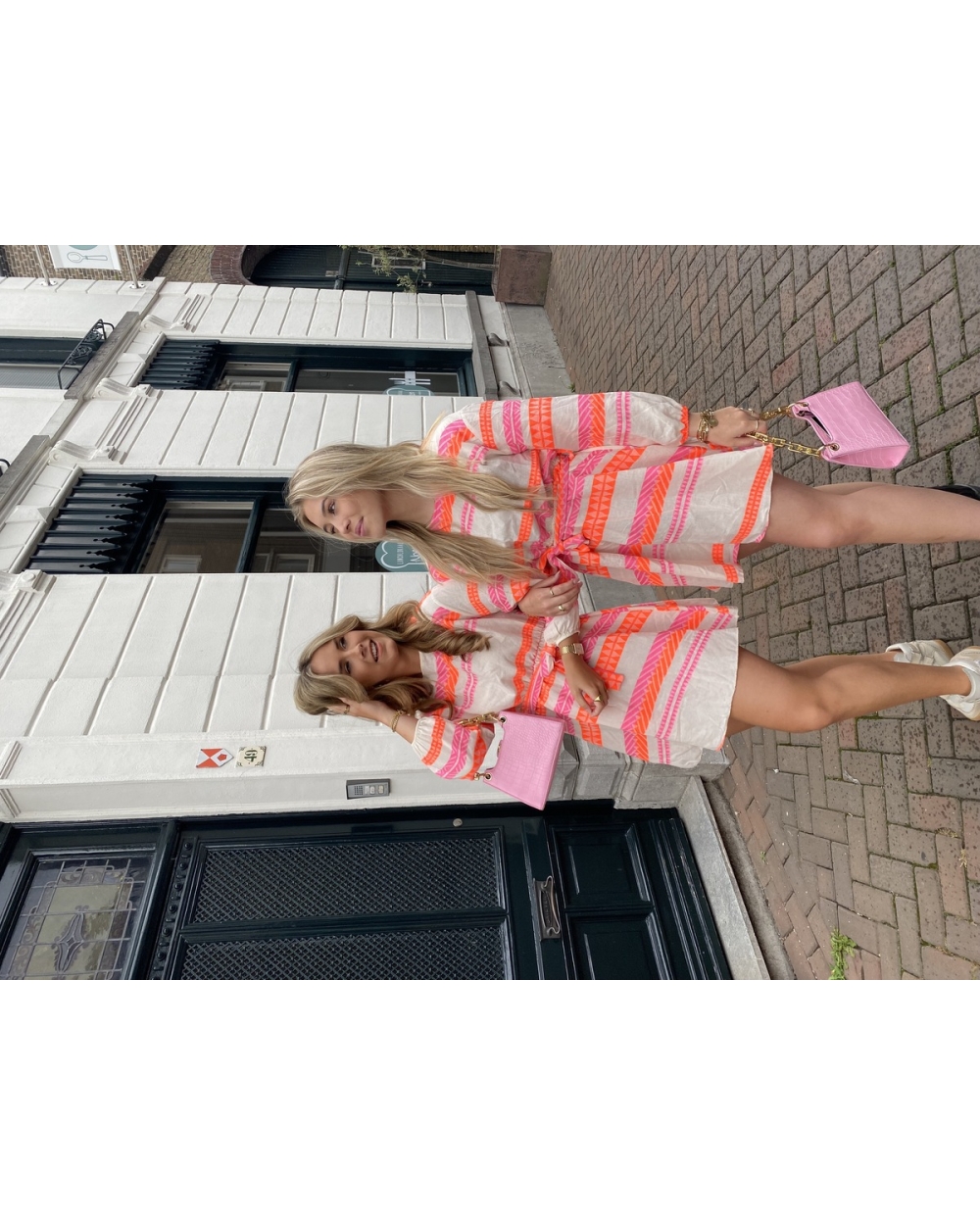 IBIZA JURK ORANJE/ROZE