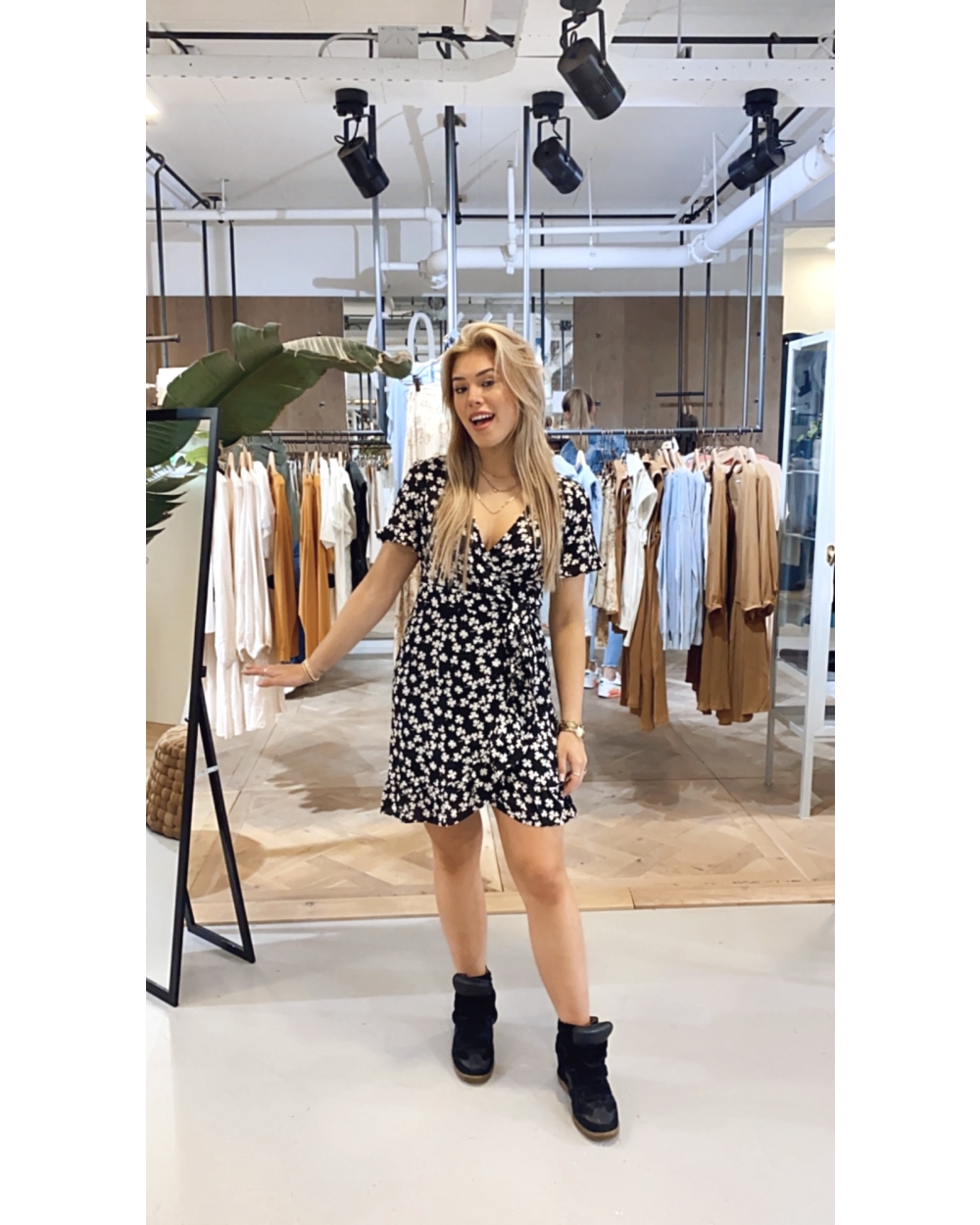 Gossip JURK MET KLAVERPRINT Zwart