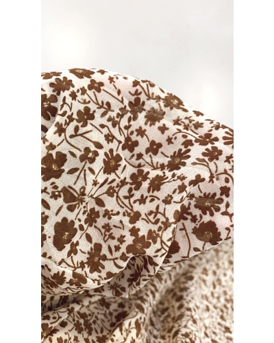 BEIGE MAXI JURK MET BLOEMENPRINT