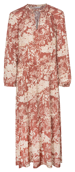 PRINTED DRESS LONG RED