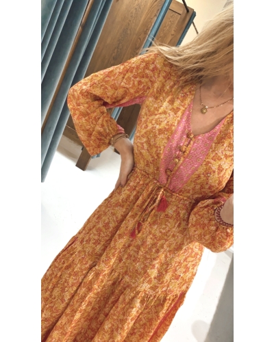 Gossip MAXI JURK ANNABEL ORANJE ROZE