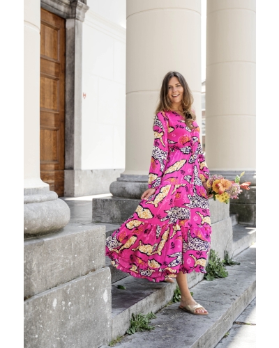 Gossip MAXI JURK ANNABEL FUCHSIA