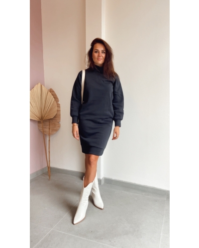 YAYA YAYA SWEATER DRESS ZIPPER BLAUW