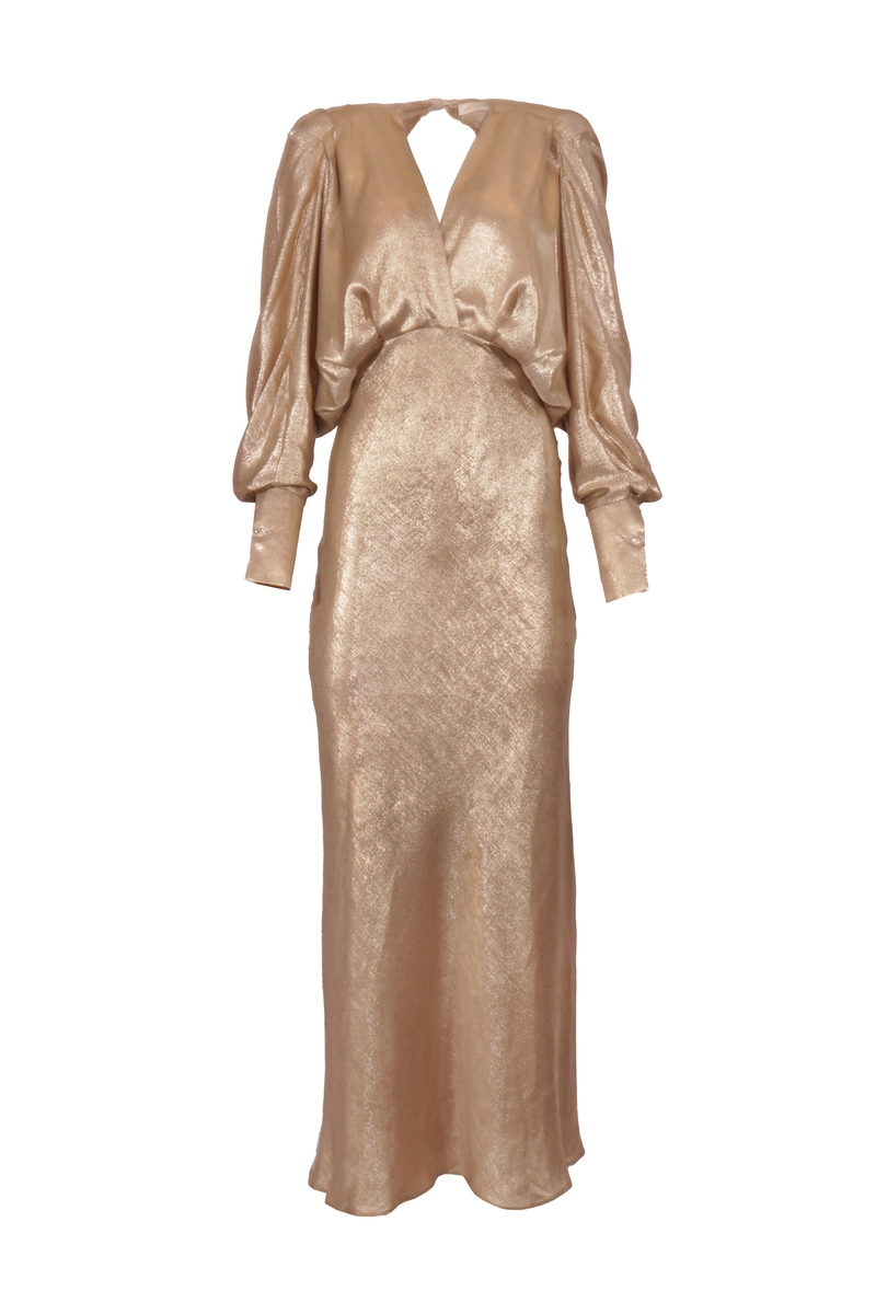 MAXI JURK VIOLET GOUD