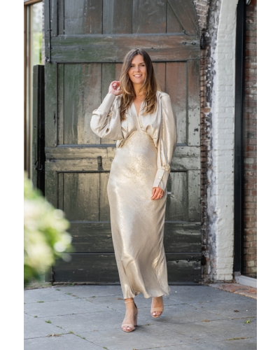 Gossip MAXI JURK VIOLET GOUD