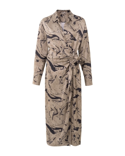 YAYA YAYA PRINTED DRESS W. KNOTTED DETAIL