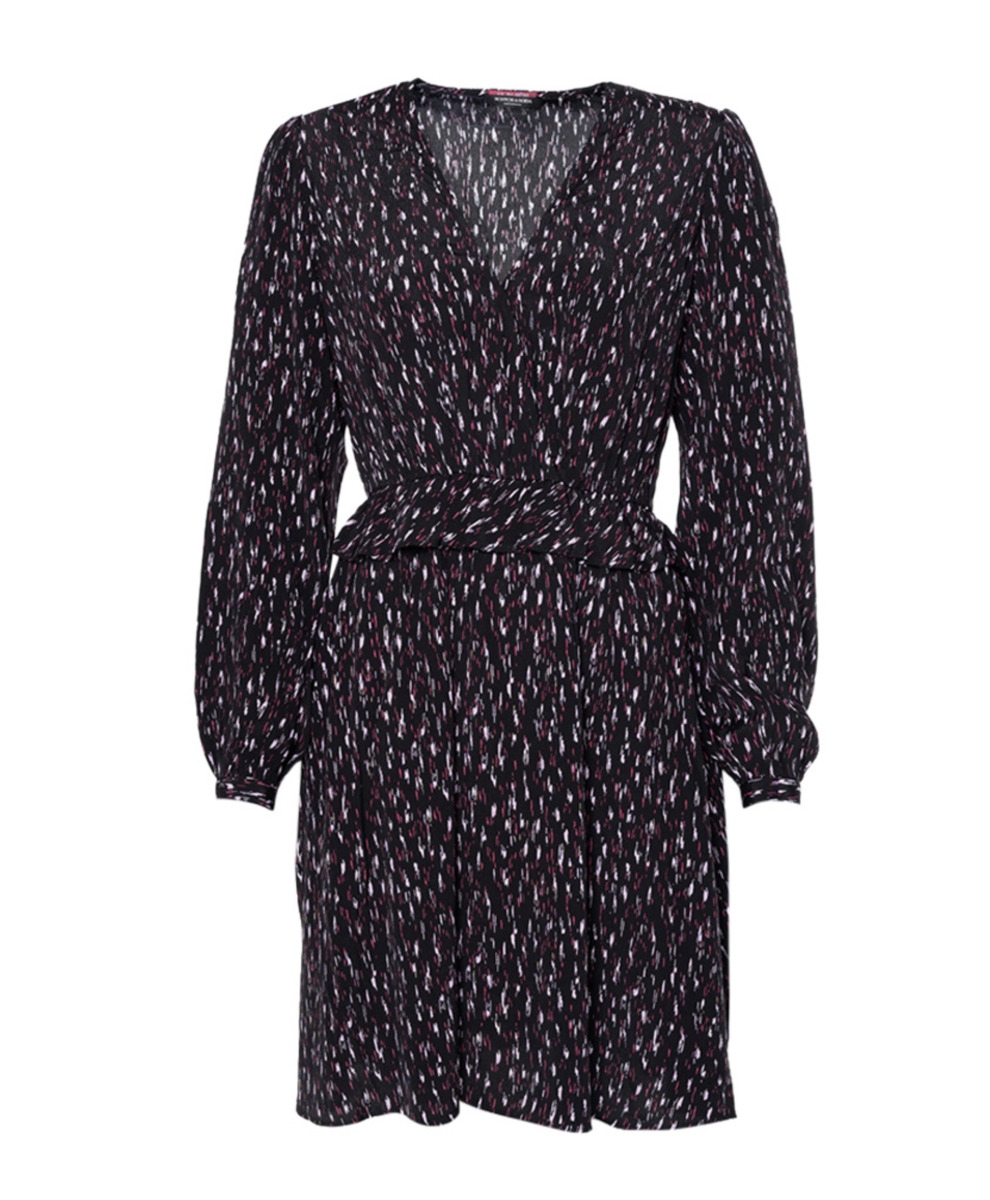 WRAPPED SHORT DRESS ZWART