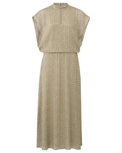 YAYA LANGE JURK MET PRINT BEIGE