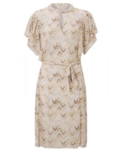 YAYA JURK MET ZIGZAG PRINT BEIGE