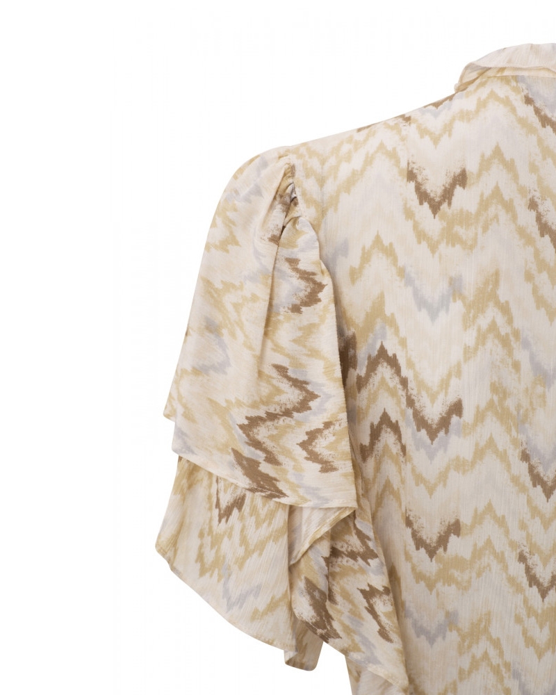 JURK MET ZIGZAG PRINT BEIGE