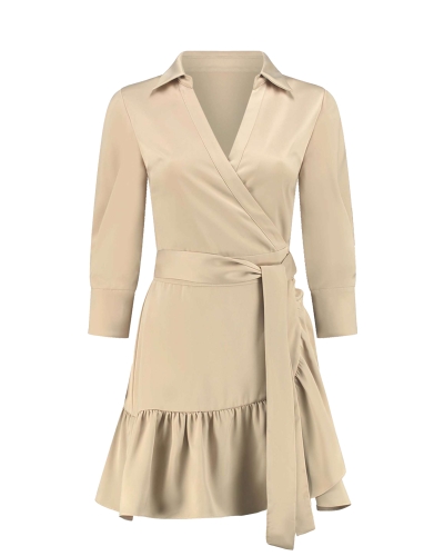 Nikkie LOREN SATIN JURK LATTE