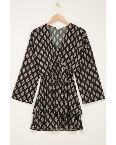 My Jewellery ZWARTE JURK MET IKAT PRINT