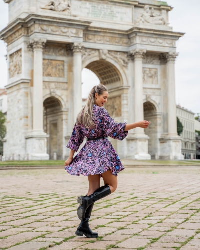 JURK VIVA ZWART PAISLEY