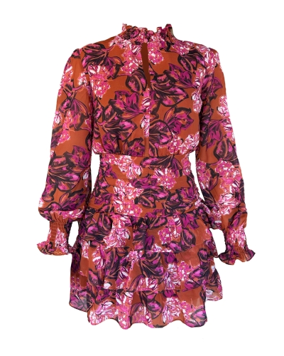 Gossip JURK NINA ORANJE FUCHSIA