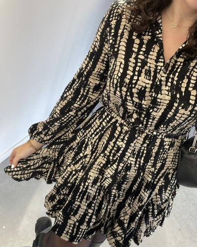 JURK EVIE ZWART/BEIGE