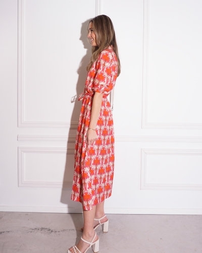 Geisha STROKENJURK MET PRINT ROZE