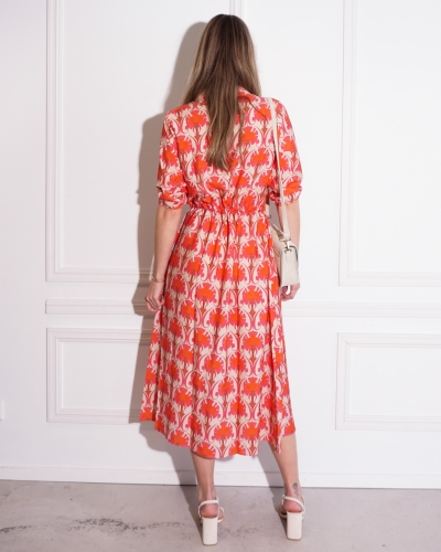STROKENJURK MET PRINT ROZE