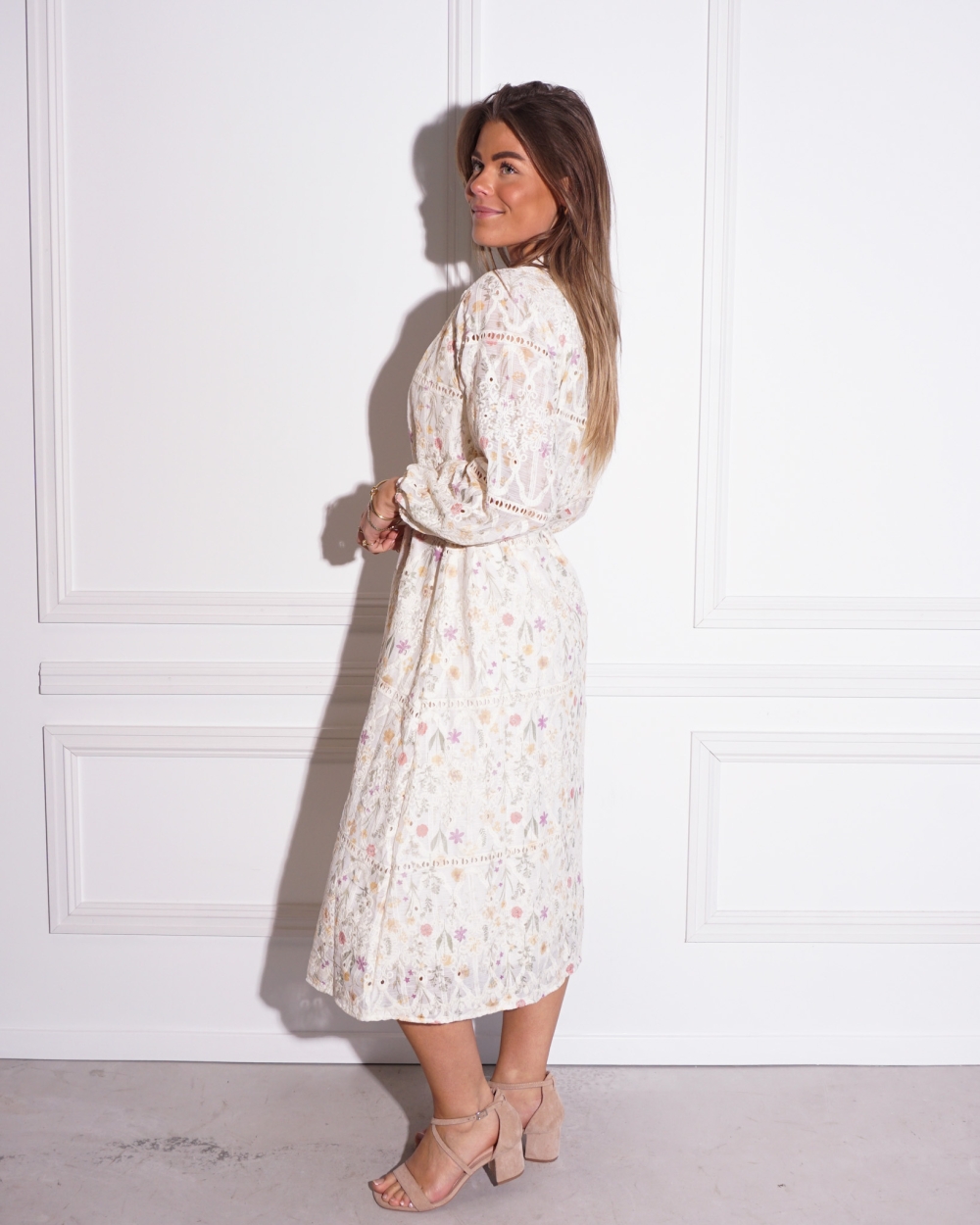 JURK LYDIA ECRU/PAARS