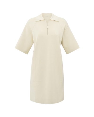 POLO JURK MET RITS BEIGE