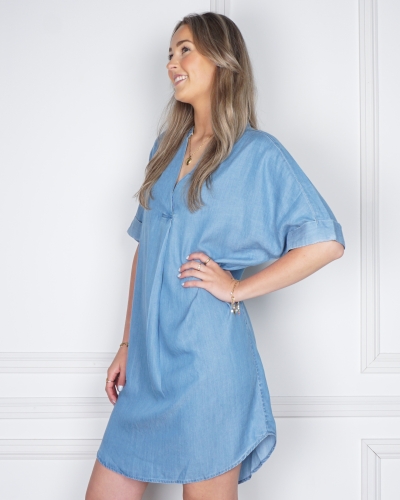 YAYA CHAMBRAY DRESS LICHT BLAUW