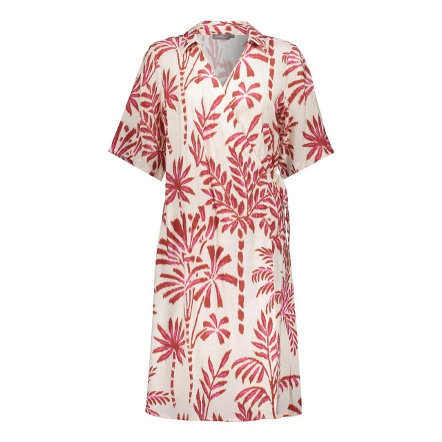 JURK MET PRINT ECRU/ROOD