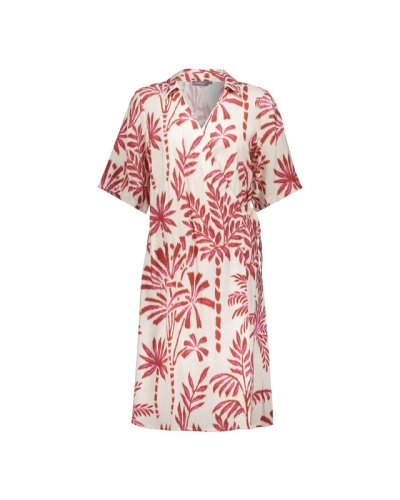 JURK MET PRINT ECRU/ROOD