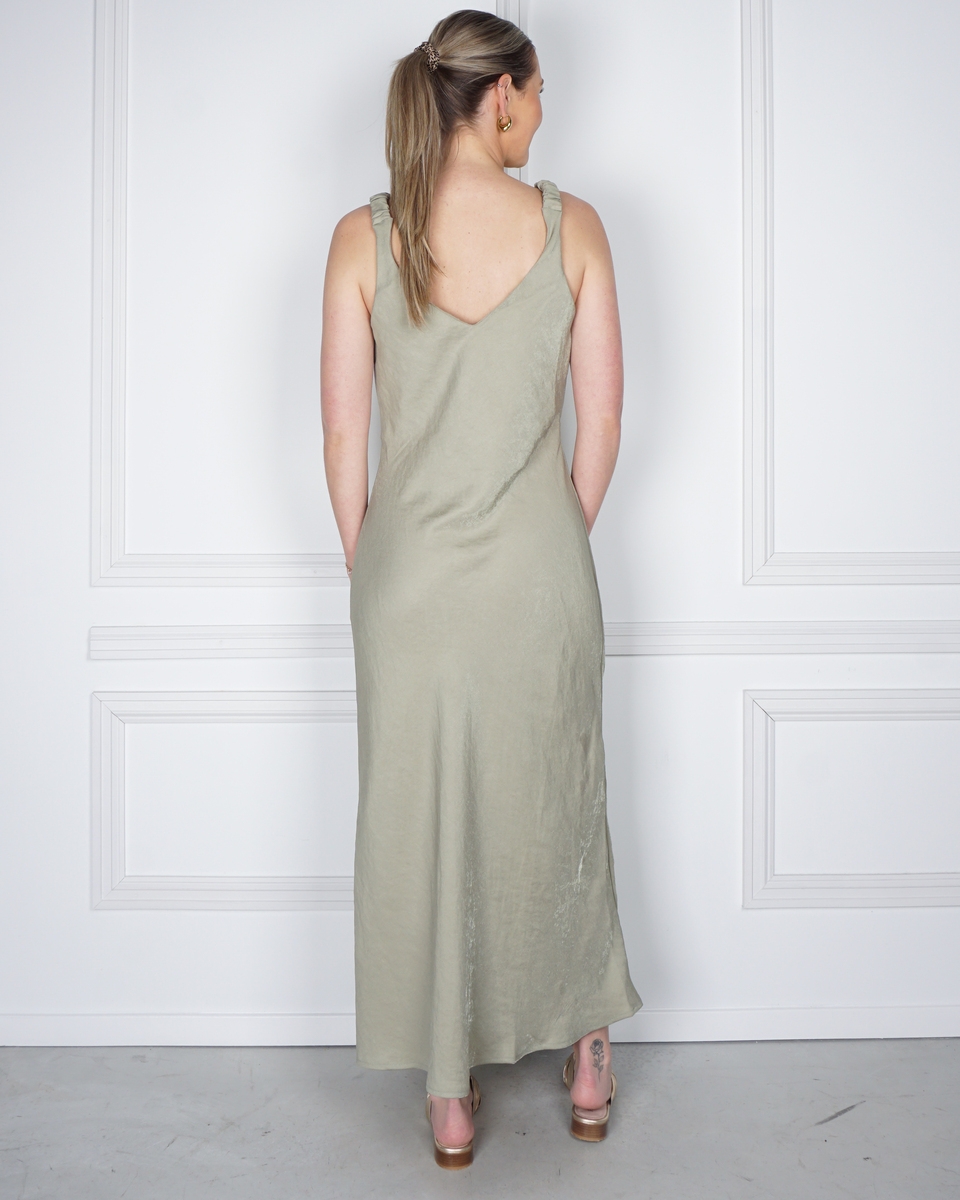 GROENE SATIN LOOK JURK