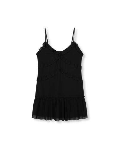 WOVEN FLOWY DRESS CHIARA ZWART