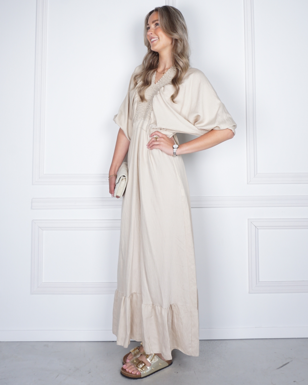 MAXI JURK CAROLIEN BEIGE
