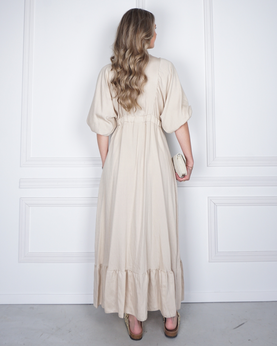 MAXI JURK CAROLIEN BEIGE