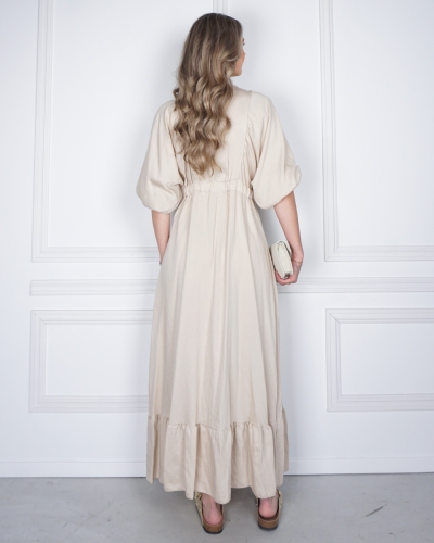 MAXI JURK CAROLIEN BEIGE