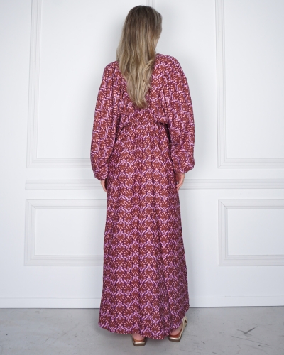 WILDFLOWER MAXI JURK BRUIN LILA
