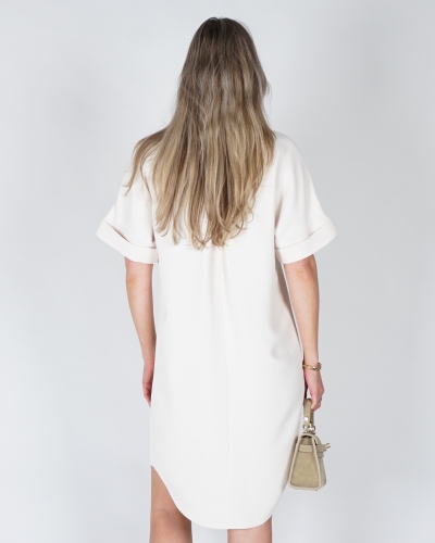 V-HALS JURK ECRU