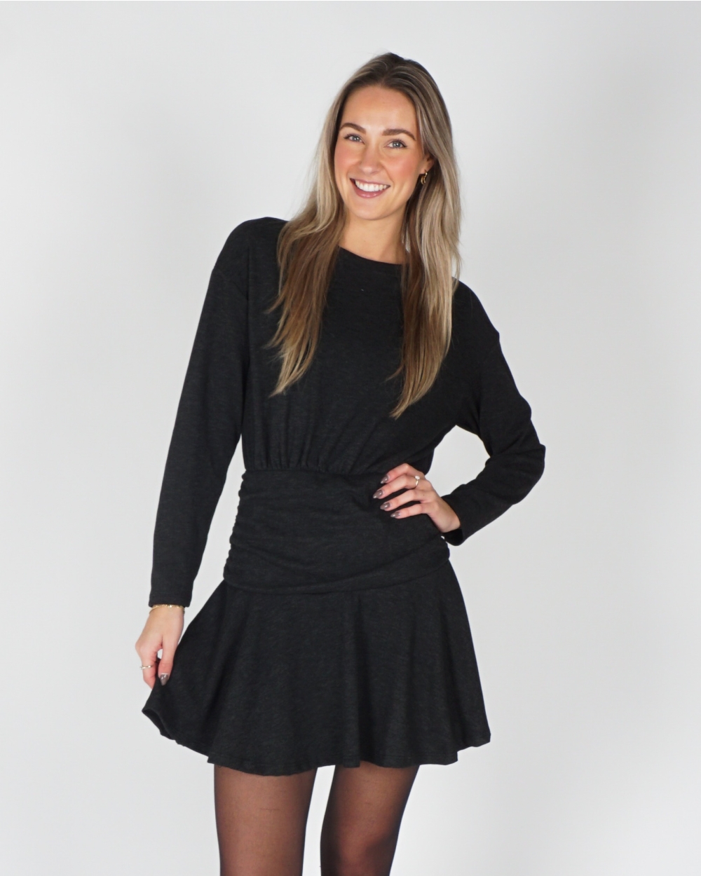 JURK RUFFLE ANTRACIET