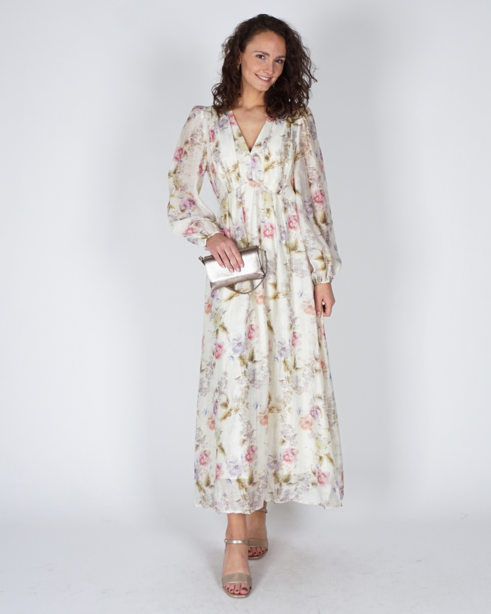 JURK SILFI VINTAGE FLOWER ECRU MULTI