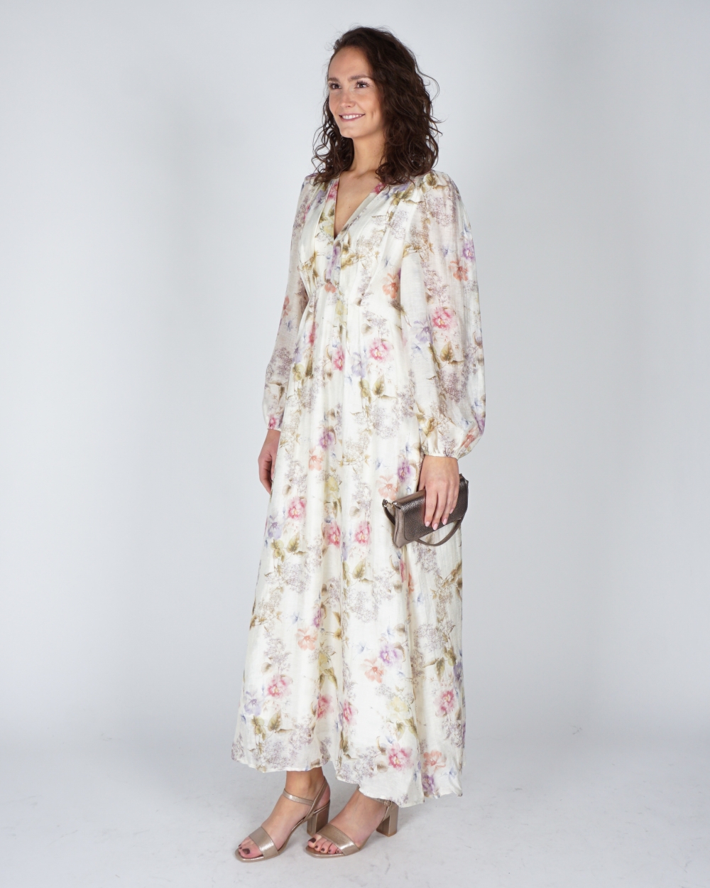 JURK SILFI VINTAGE FLOWER ECRU MULTI