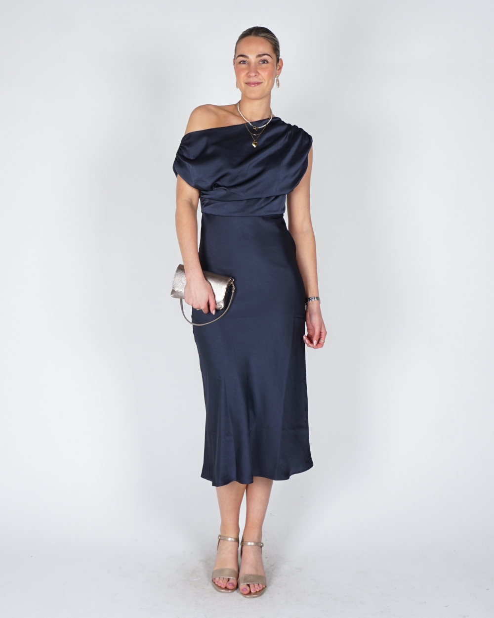 JURK LILITH SATIJN DONKER BLAUW