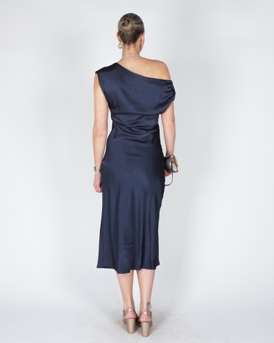JURK LILITH SATIJN DONKER BLAUW