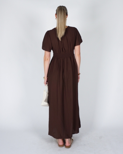 MAXI JURK V-HALS BRUIN