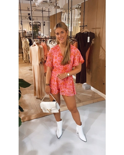 Gossip PLAYSUIT MET BLOEMEN ROZE 